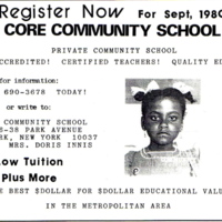 advertisement for CORE&#039;s elementary school, 1980