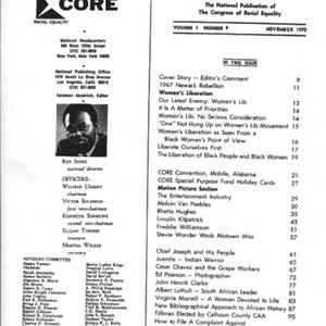 CORE magazine&#039;s  table of contents (1970-75)