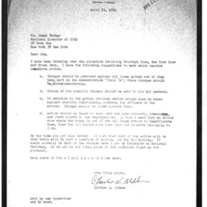 1964 letter from CORE leaders suggesting punishment for New York CORE 