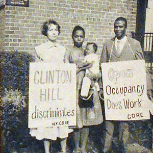 New York CORE chairman Clarence Funnye with family and Genevieve Hughs