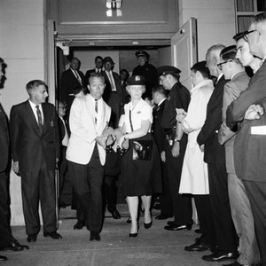   photo of CORE member arrested for sit in at Gov. Rockefeller&#039;s office 